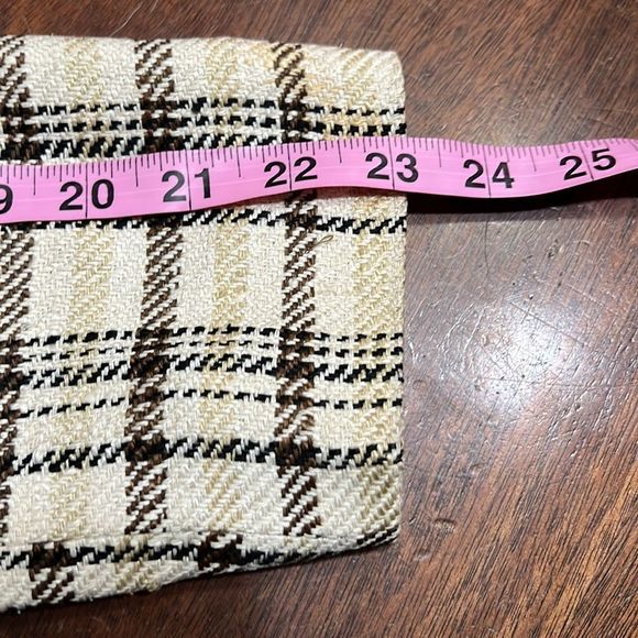 Vintage Talbots Handwoven 100% Silk Cream Brown Plaid 4 Button Blazer Sz 8 - Picture 11 of 11